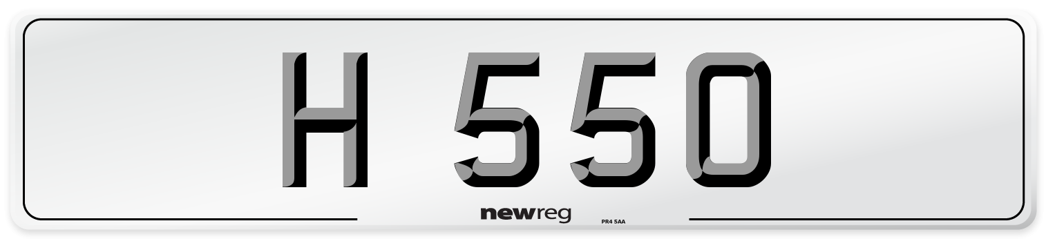 H 550 Number Plate from New Reg